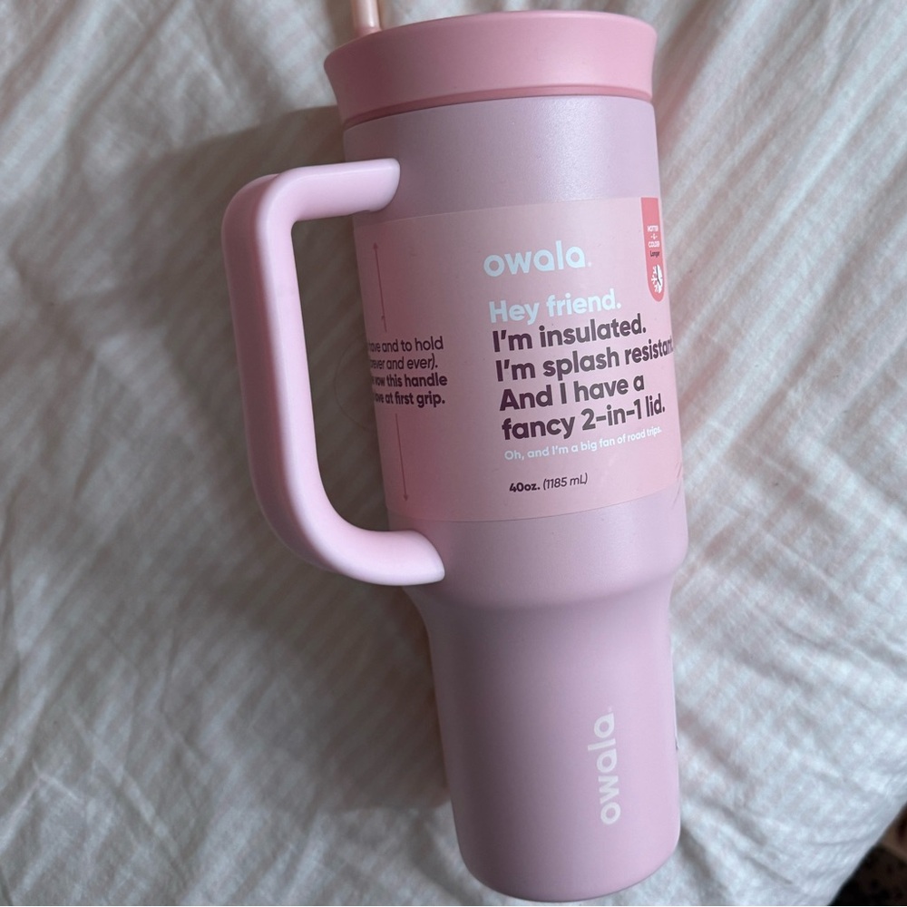 Owala Pink Insulated Tumbler with 2-in-1 Lid